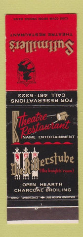 Matchbook Cover - Suttmiller's Theatre Restaurant Dayton OH