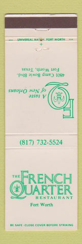 Matchbook Cover - French Quarter Restaurant Fort Worth TX