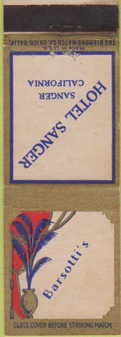 Matchbook Cover - Hotel Sanger CA deco 1939