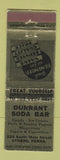 Matchbook Cover - Durant Soda Bar Athens PA WEAR
