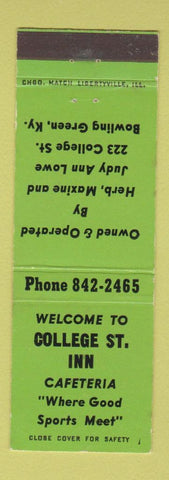 Matchbook Cover - College St Inn Bowling Green KY