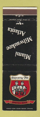 Matchbook Cover - Brothers Two Miami Milwaukee Atlanta WEAR