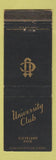 Matchbook Cover - University Club Cleveland OH WEAR