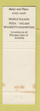 Matchbook Cover - Pizza Palace St Kilda Australia