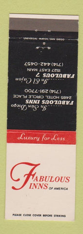 Matchbook Cover - Fabulous Inns San Diego El Cajon CA