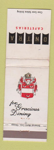 Matchbook Cover - Ontra Cafeterias Los Angeles Pasadena CA WEAR