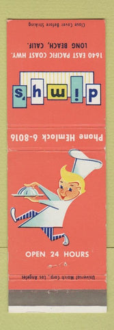 Matchbook Cover - Dimy's Long Beach CA restaurant