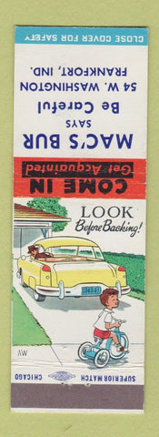Matchbook Cover - Mac's Bur Frankfort IN