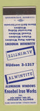 Matchbook Cover - Alwintite Aluminum Windows Chicago IL Knoebel Iron Works