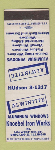 Matchbook Cover - Alwintite Aluminum Windows Chicago IL Knoebel Iron Works