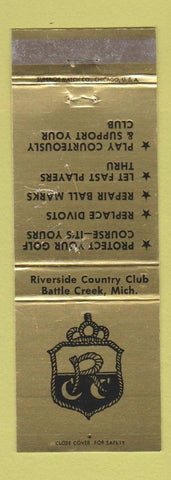 Matchbook Cover - Riverside Country Club Battle Creek MI WEAR