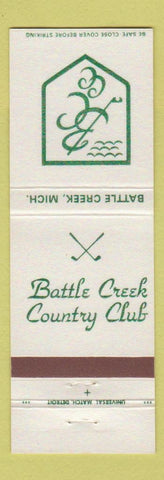 Matchbook Cover - Battle Creek Country Club MI