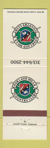 Matchbook Cover - Oakland Hills Country Club Bloomfield Township MI