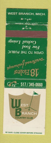 Matchbook Cover - West Branch Country Club MI WEAR