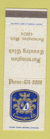 Matchbook Cover - Farmington Country Club MI