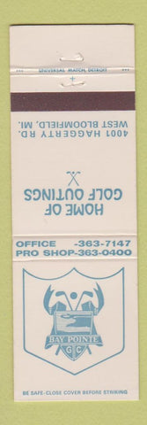 Matchbook Cover - Bay Pointe Golf Club West Bloomfield MI