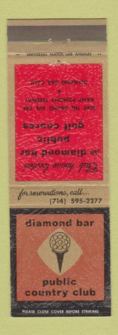 Matchbook Cover - Diamond Bar Public Country Club Diamond Bar CA