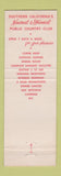 Matchbook Cover - Diamond Bar Public Country Club Diamond Bar CA