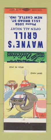 Matchbook Cover - Wayne's Grill New Castle IN