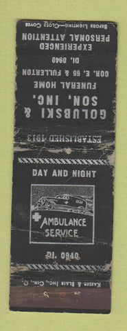 Matchbook Cover - Golubski Son Funeral Home WORN