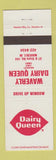 Matchbook Cover - Dairy Queen Restaurant Waverly IN