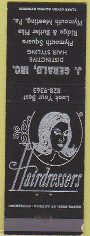 Matchbook Cover - J Gerald Hair Salon Plymouth Meeting PA girlie