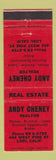 Matchbook Cover - Andy Cheney Real Estate Lodi CA