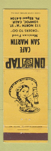 Matchbook Cover - Cafe San Martin Lompoc CA Mexican Food