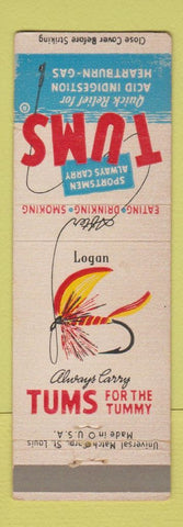 Matchbook Cover - Tums Antacid Logan Fly Fishing