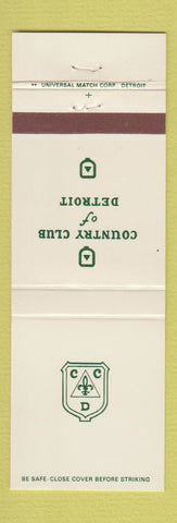 Matchbook Cover - Country Club of Detroit MI