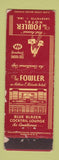 Matchbook Cover - Fowler Hotel Lafayette IN WORN
