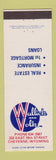 Matchbook Cover - Wallick and Volk Cheyenne WY Insurance Real Estate