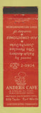 Matchbook Cover - Anders Cafe Fort Worth TX WEAR