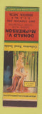 Matchbook Cover - Donald McPherson Match Collector Inkster MI pinup