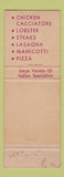 Matchbook Cover - Angelo Palange's Jackson Heights NY