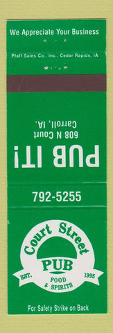 Matchbook Cover - Court Street Pub Carroll IA