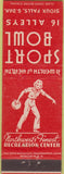 Matchbook Cover - Sport Bowling Sioux Falls SD girlie