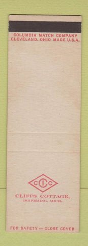 Matchbook Cover - Cliffs Cottages Ishpeming MI SAMPLE