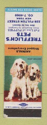 Matchbook Cover - Trefflich's Pet Store puppies New York City WORN