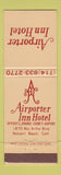 Matchbook Cover - Airporter Inn Hotel Newport Beach CA