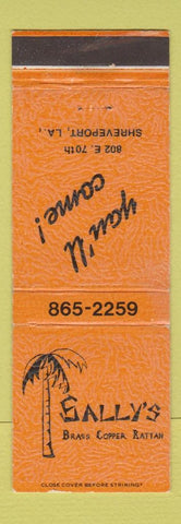 Matchbook Cover - Sally's Brass Copper Rattan Shreveport LA