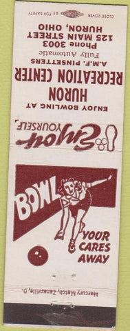 Matchbook Cover - Huron Rec Center Bowing OH girlie