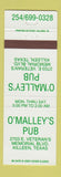 Matchbook Cover - O'Malley's Pub Killeen TX