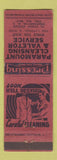 Matchbook Cover - Paramount Cleaning Valetor Service Providence RI