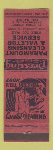 Matchbook Cover - Paramount Cleaning Valetor Service Providence RI