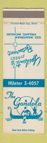 Matchbook Cover - The Gondola Ypsilanti MI restaurant WEAR