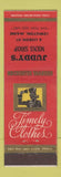 Matchbook Cover - Juddy's Men's Clothes Timely Lewiston ME Federal