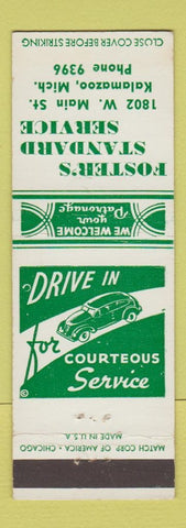 Matchbook Cover - Foster's Standard oil gas Kalamazoo MI