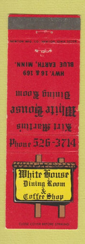 Matchbook Cover - Kirk Martin's White House Restaurant Blue Earth MN WEAR