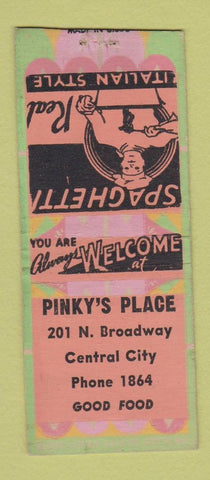 Matchbook Cover - Pinky's Place Central City